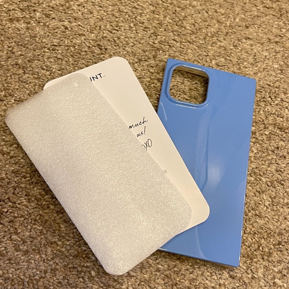 SQUARE Cornflower Blue iPhone 12 Pro Max or 12 case *Stocking Stuffer-Gift Baske